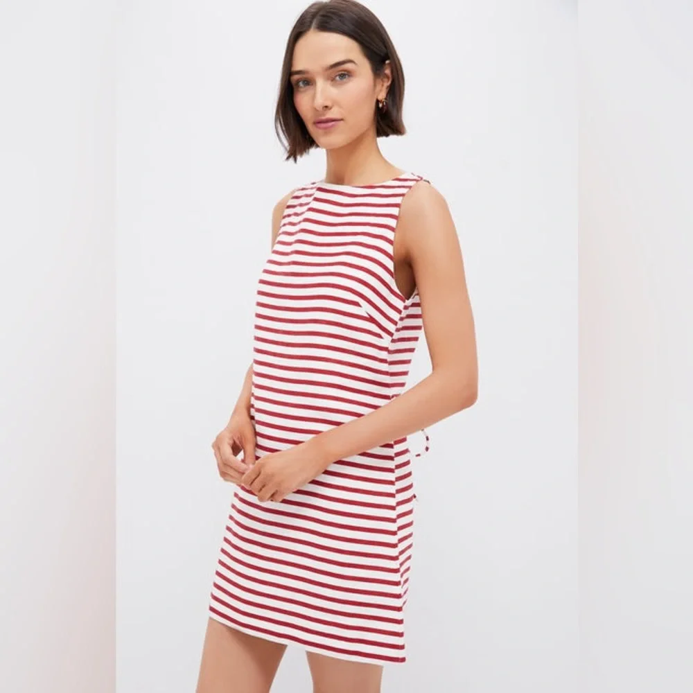 NWT Faithfull The Brand Red Breton Stripe Kelly Mini Dress, Size 4 (Small) - Picture 3 of 15
